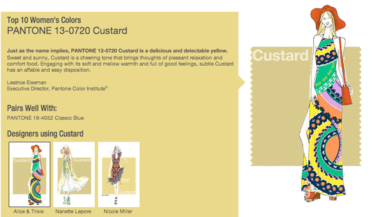 Custard／奶黄，色号：PANTONE13-0720
