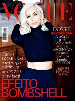 金·卡戴珊登杂志《Vogue》封面 梦露造型大秀性感身材